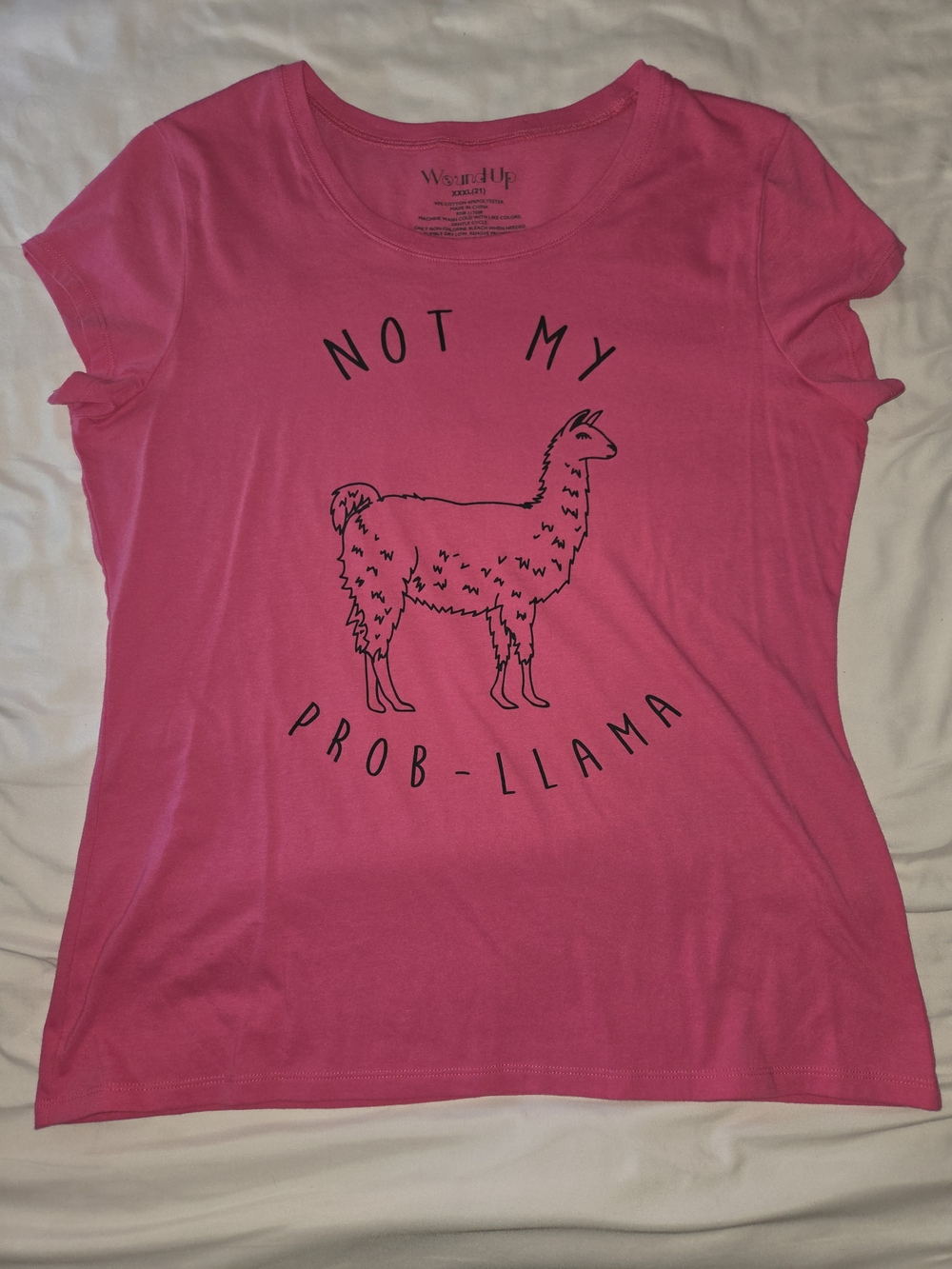 Wound Up Hot Pink 'Not My Prob-llama' Graphic Tee